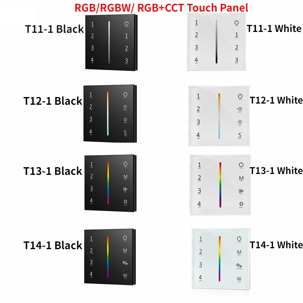 

AC100-240V LED Touch Panel DMX Master Controller Dimmer 4 Zones Dimming /Color Temperaure /RGB/RGBW/ RGB+CCT For LED Strip Light