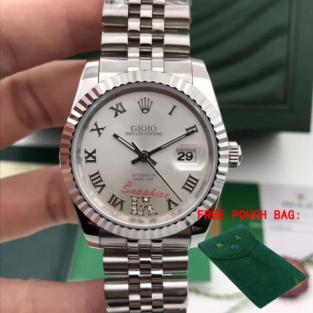 Luxury Mens Automatic Mechanical Watch Stainless Steel Sapphire Silver Black Blue Diamonds Rome Dial
Luxury Mens Automatic Mechanical Watch Stainless Steel Sapphire Silver Black Blue Diamonds Rome Dial