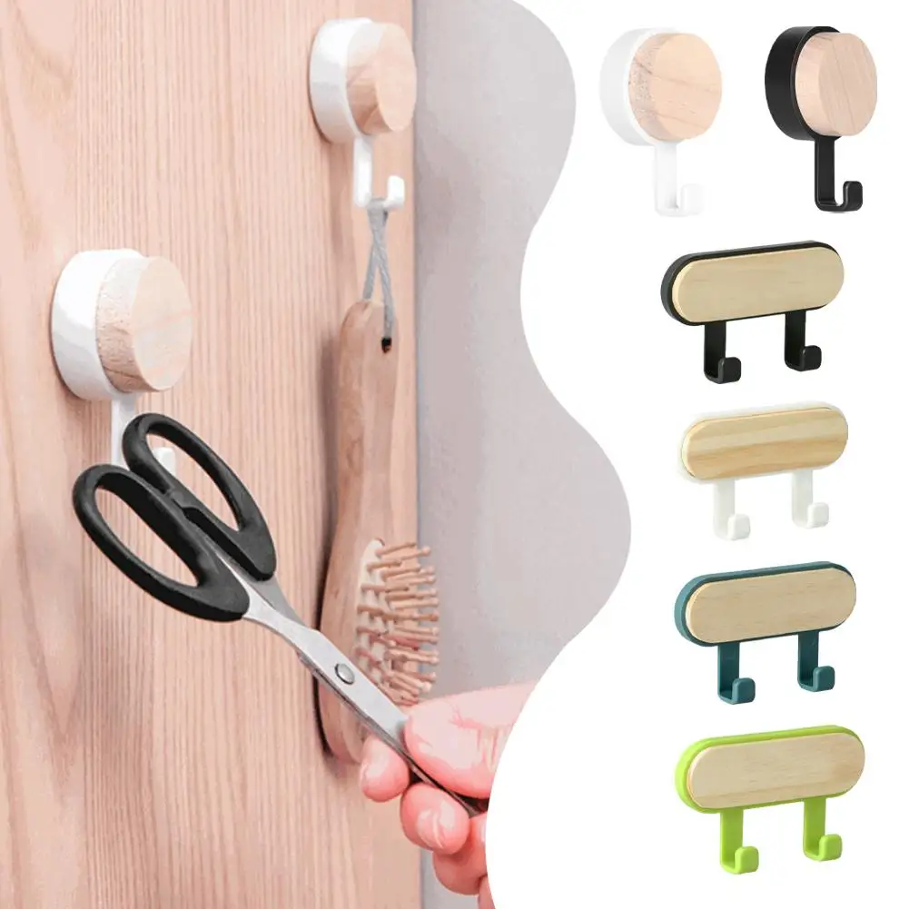 

Крепкие самоклеящиеся настенные крючки B9d7, вешалки из АБС-пластика для дверей, одежды, гостиной, деревянные аксессуары для хранения полотенец в ванной комнате, 1 шт.