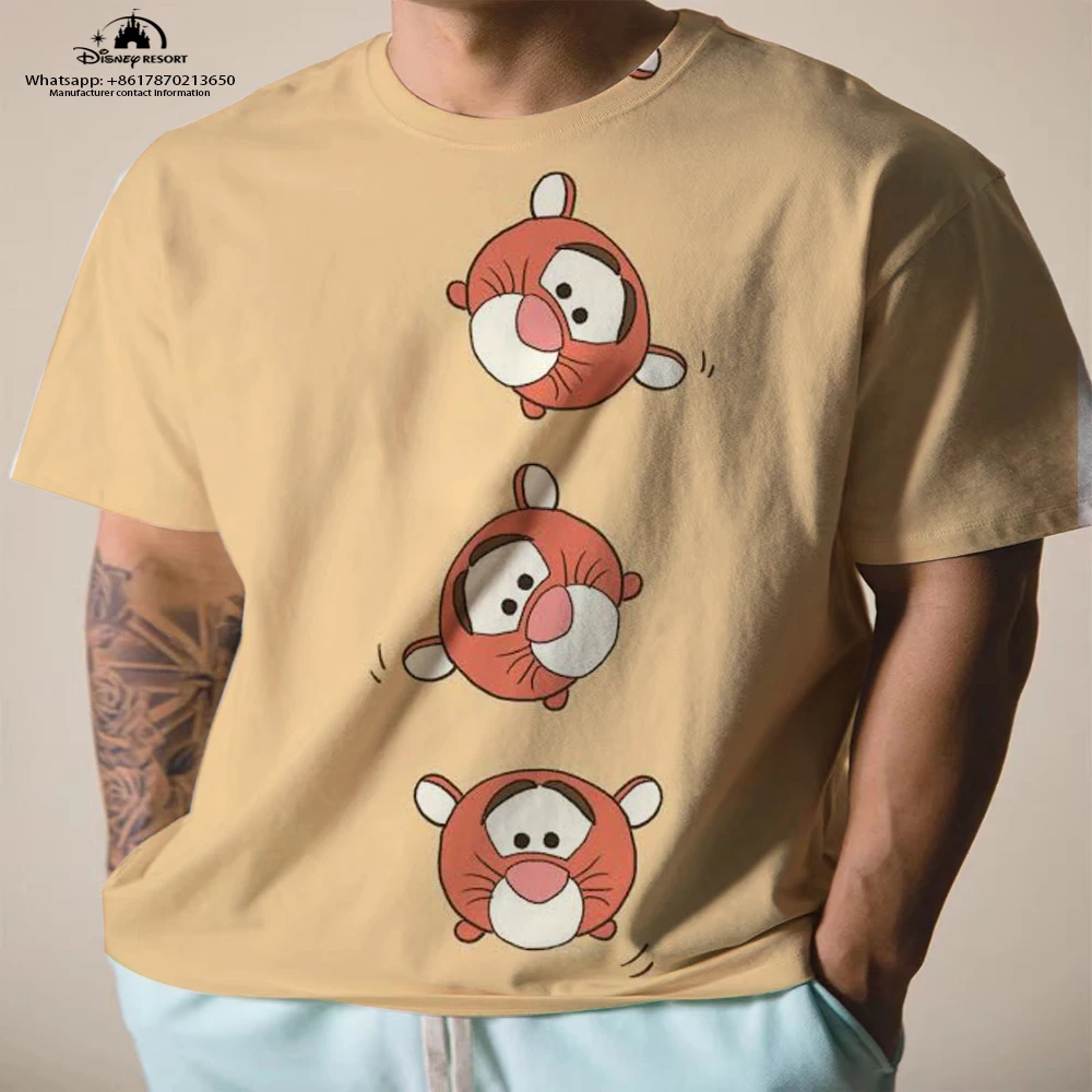 

Winnie the Pooh Animation Summer New Street Trend Versatile Men's Round Neck T-Shirt Children's Harajuku Casual T-Shirt 2023