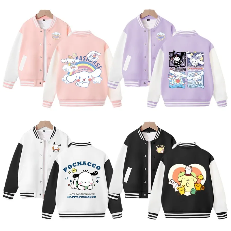 Sanrios Cinnamoroll Kuromi Pochacco Children's Fashion Baseball Uniform Top Fashion Long Sleeve Warm Coat Kids Clothing Gift
Sanrios Cinnamoroll Kuromi Pochacco Children's Fashion Baseball Uniform Top Fashion Long Sleeve Warm Coat Kids Clothing Gift