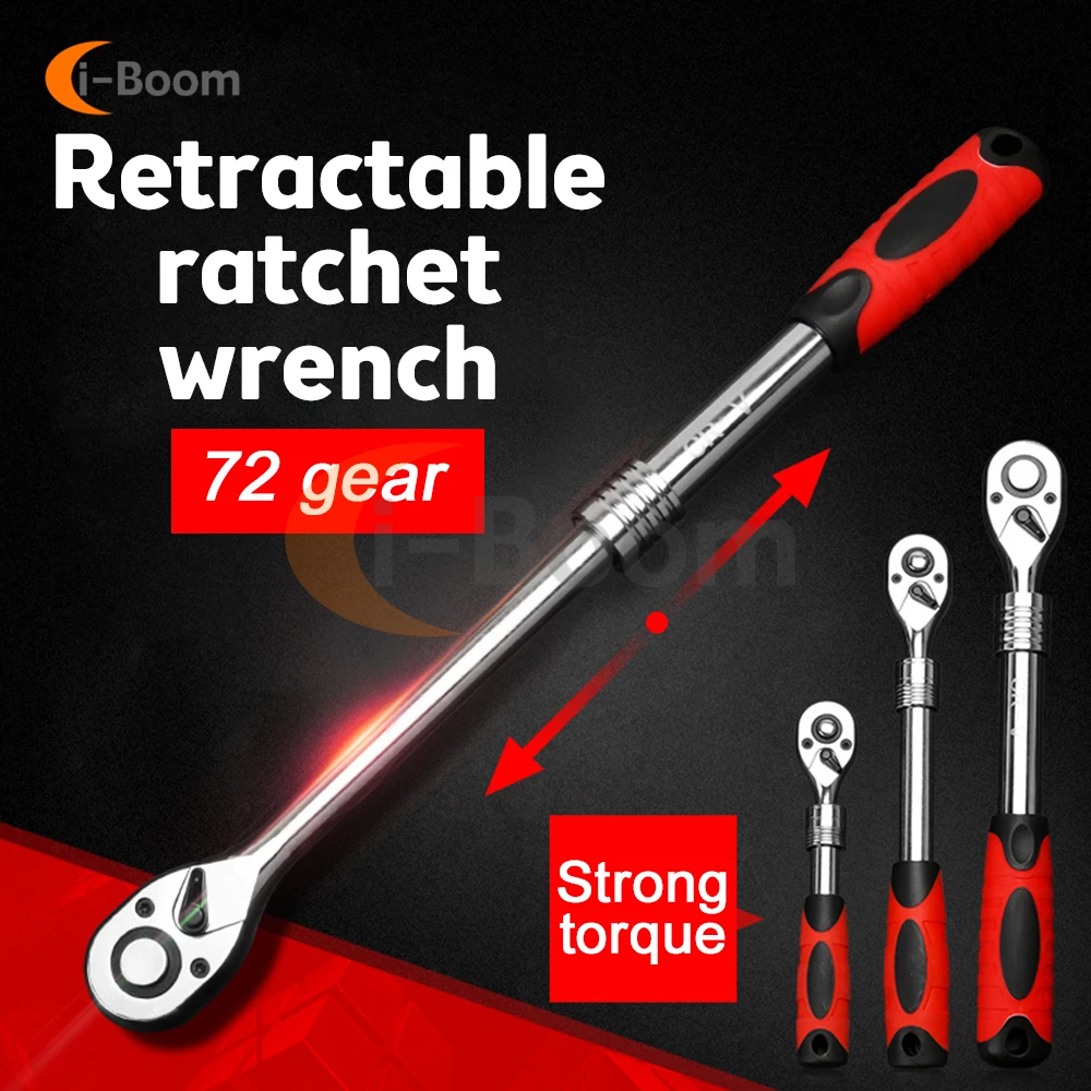 1/4" 3/8" 1/2" inch Ratchet Wrench 72 Teeth Extending Telescopic Ratchet Socket Wrench Tool Plate Ratchet Handle Wrench Tools
1/4" 3/8" 1/2" inch Ratchet Wrench 72 Teeth Extending Telescopic Ratchet Socket Wrench Tool Plate Ratchet Handle Wrench Tools