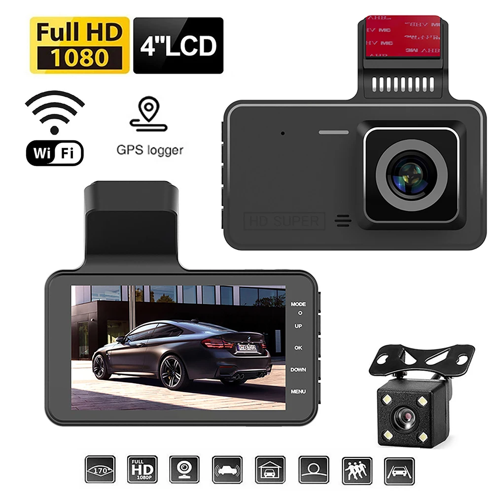 

Car DVR WiFi Full HD 1080P Dash Cam Rear View Camera Video Recorder Black Box Night Vision Auto Dashcam Car Camera GPS Tracker