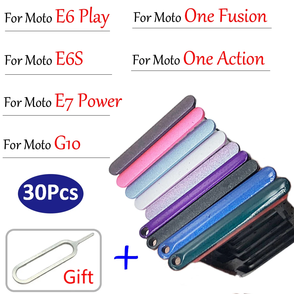 30Pcs,Original For Moto E7 Power E6 Play E6S G10 One Action One Fusion SIM Card Tray Chip drawer Slot Holder Adapter Accessories
30Pcs,Original For Moto E7 Power E6 Play E6S G10 One Action One Fusion SIM Card Tray Chip drawer Slot Holder Adapter Accessories