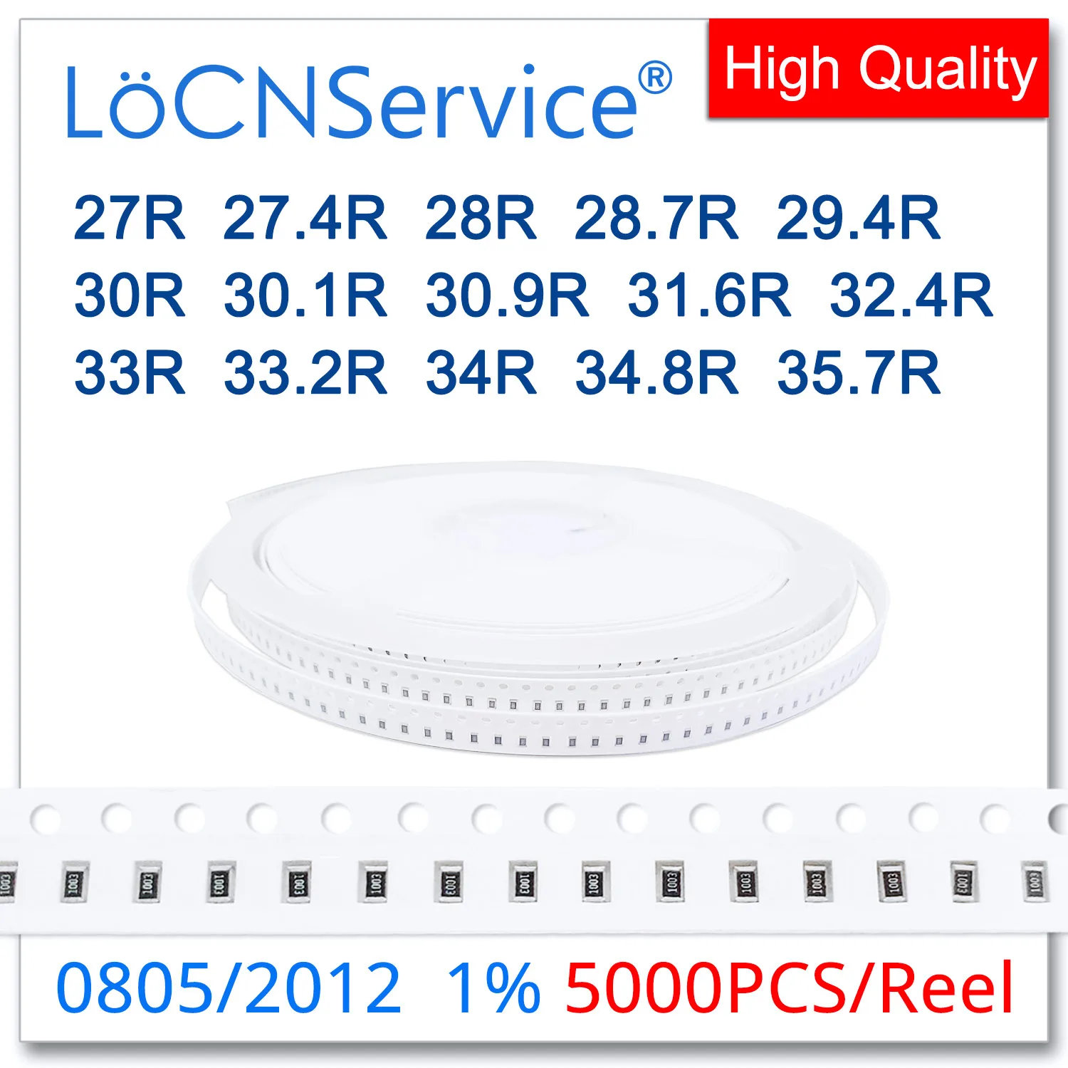 LoCNService 0805 1% 5000PCS 27R 27.4R 28R 28.7R 29.4R 30R 30.1R 30.9R 31.6R 32.4R 33R 33.2R 34R 34.8R 35.7R 2012 Resistor OHM
LoCNService 0805 1% 5000PCS 27R 27.4R 28R 28.7R 29.4R 30R 30.1R 30.9R 31.6R 32.4R 33R 33.2R 34R 34.8R 35.7R 2012 Resistor OHM