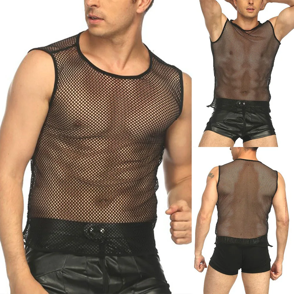 Fashion Men's Mesh Fishnet Tank String Vest Summer Sleeveless See Through Slim Sport Top Tee Shirts For Male
Fashion Men's Mesh Fishnet Tank String Vest Summer Sleeveless See Through Slim Sport Top Tee Shirts For Male