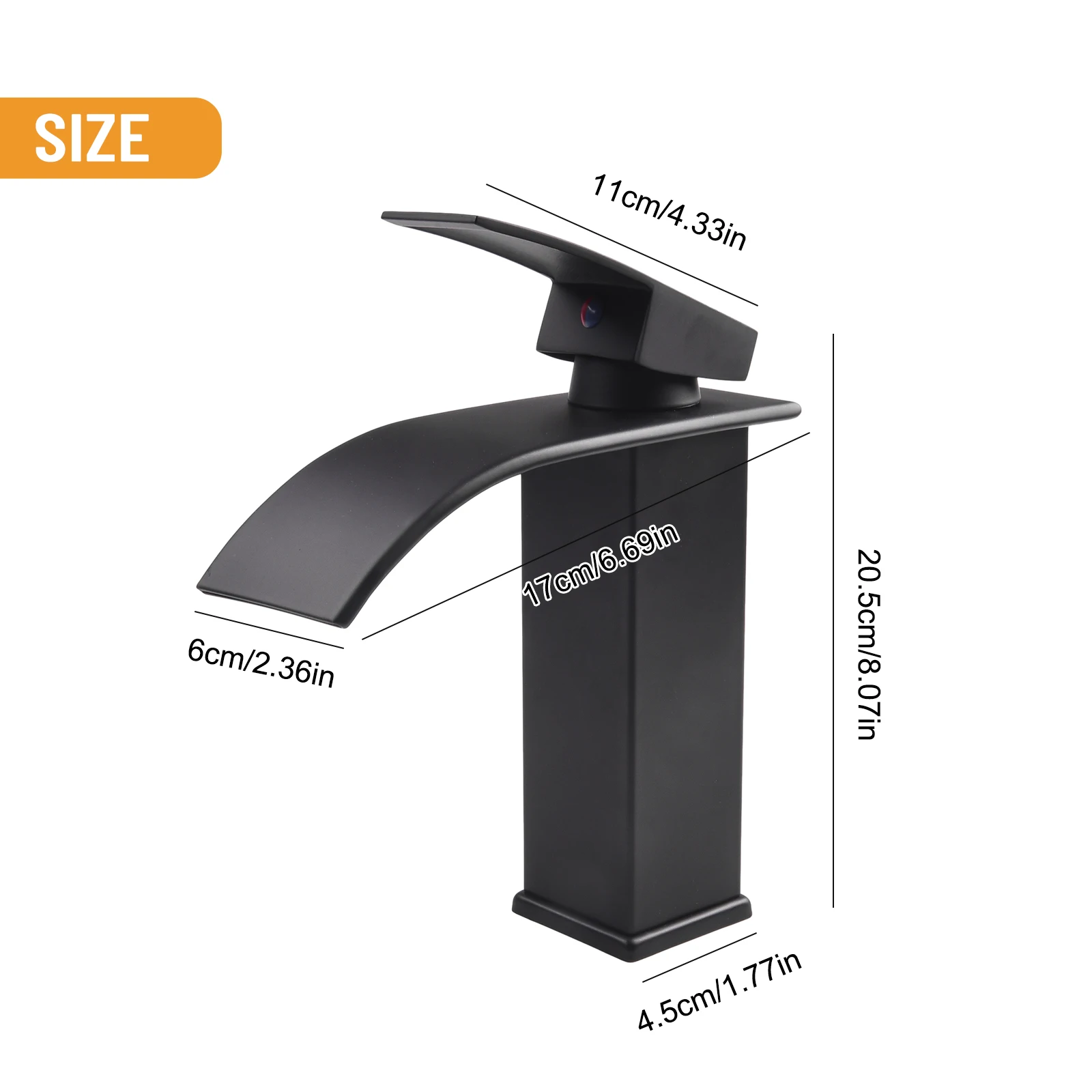 

Black Bathroom Basin Faucet Waterfall Deck Mounted Cold And Hot Water Mixer Tap Bathroom Sink Faucets Stainless Steel Brass