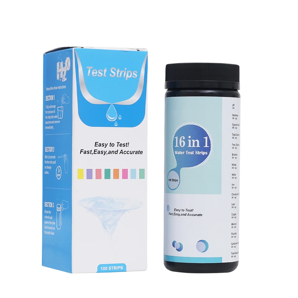 100Pcs 16 IN 1 Water Quality Test Papers PH Level Total Alkalinity Testing Swimming Pool Aquarium Fish Tank Analyzing Test Strip
100Pcs 16 IN 1 Water Quality Test Papers PH Level Total Alkalinity Testing Swimming Pool Aquarium Fish Tank Analyzing Test Strip