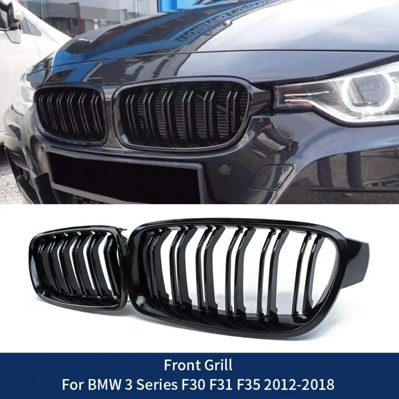 

Car Gloss Black Front Bumper Grille For BMW 3-Series F30 F31 F35 2012-2018 Sport Grill Double Slat Line Grilles Kidney Grills