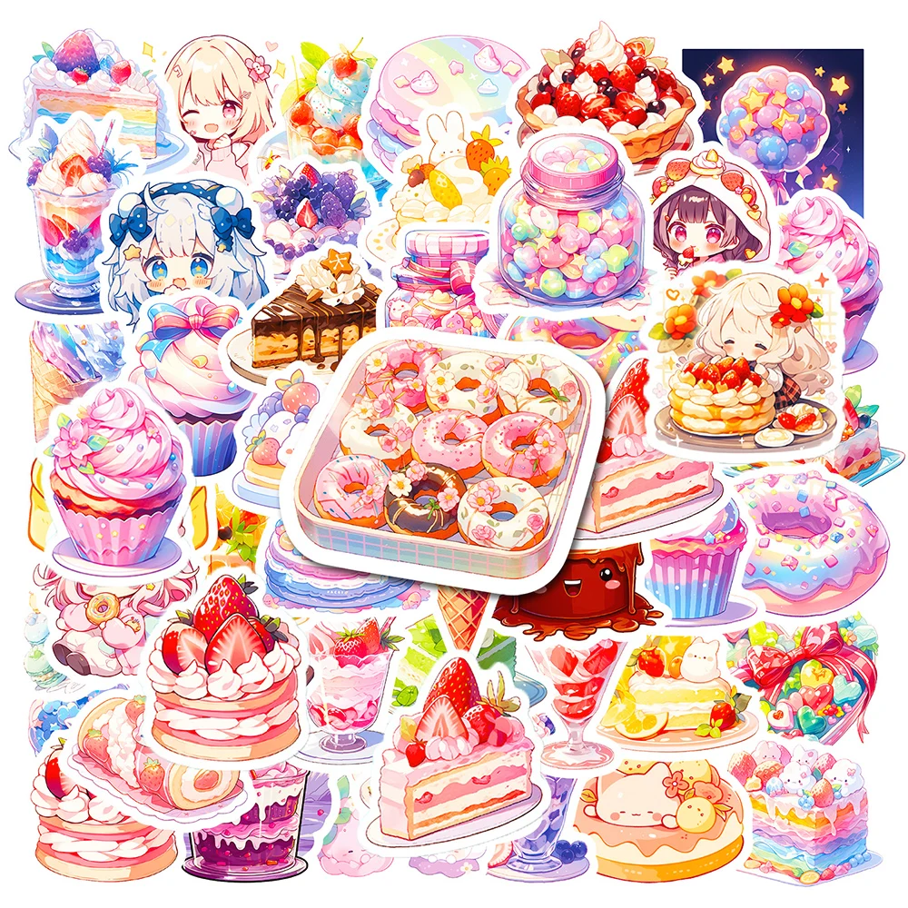 10/50Pcs Cartoon Cute Food Cake Varied Stickers Pack for Kids Travel Luggage Laptop Car Wall Notebook Decoration Graffiti Decals
10/50Pcs Cartoon Cute Food Cake Varied Stickers Pack for Kids Travel Luggage Laptop Car Wall Notebook Decoration Graffiti Decals