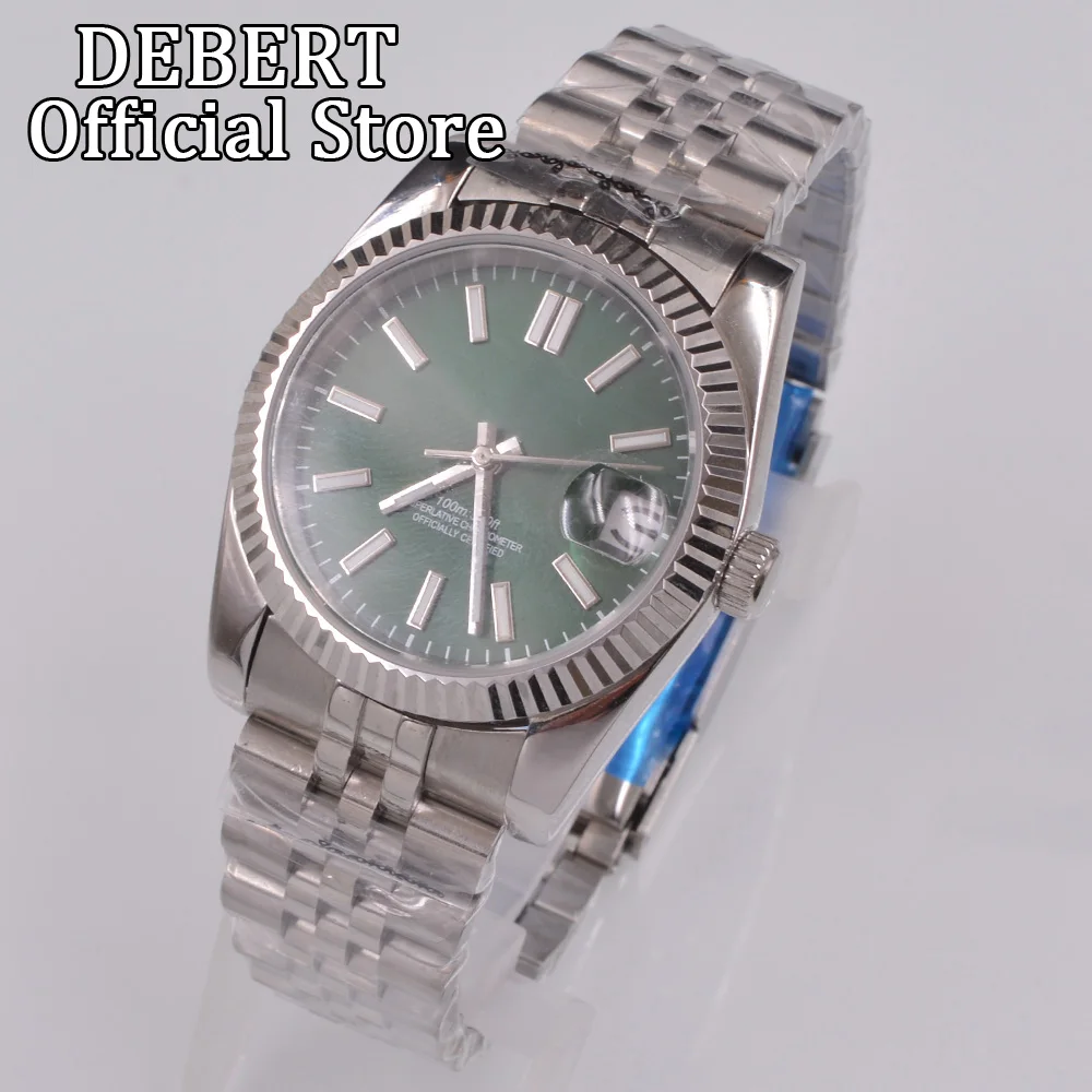 DEBERT 36mm Sterile Green Dial Seiko NH35 Mechanical Man Watch Presidential bracelet NH35A Automatic Mens Watch
DEBERT 36mm Sterile Green Dial Seiko NH35 Mechanical Man Watch Presidential bracelet NH35A Automatic Mens Watch