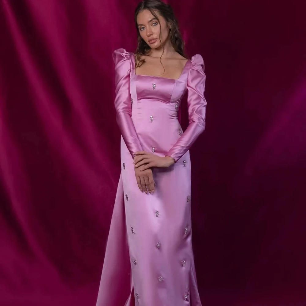 Elegant Evening Dress Square Neck Long Sleeves Backless Prom Gowns Satin Beading Formal Occasion Arabia Vestidos De Fiesta 2024
Elegant Evening Dress Square Neck Long Sleeves Backless Prom Gowns Satin Beading Formal Occasion Arabia Vestidos De Fiesta 2024