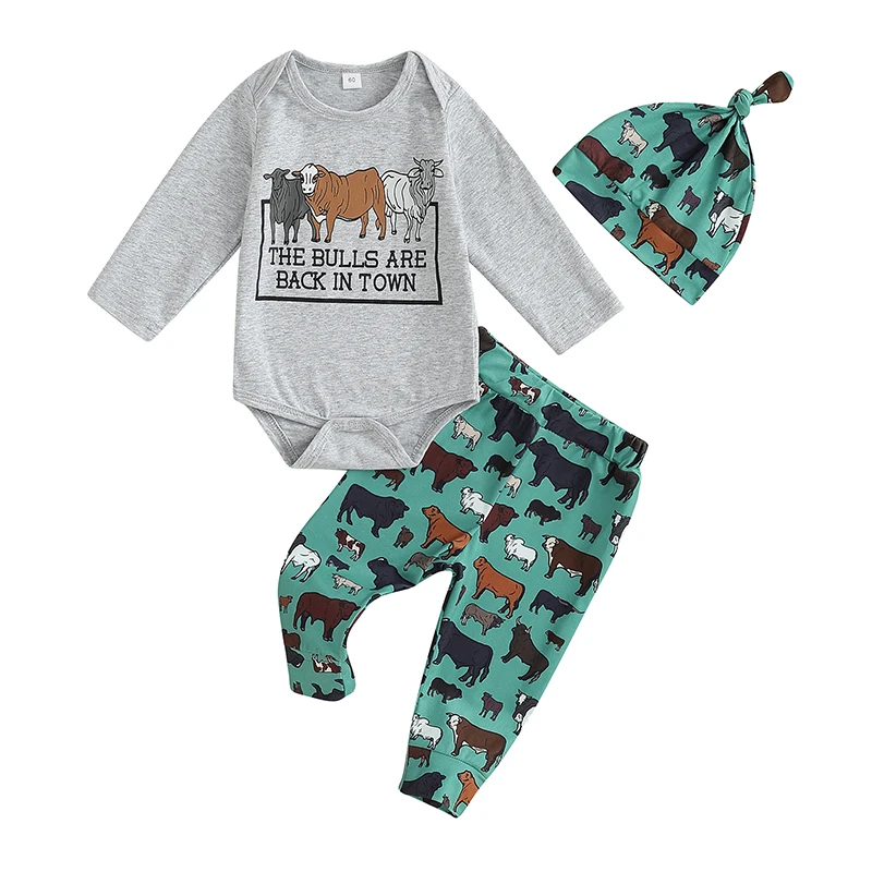 Bmnmsl Baby Boys Pants Set, Long Sleeve Crew Neck Letters Print Romper with Cow Print Pants and Hat Infant Outfit
Bmnmsl Baby Boys Pants Set, Long Sleeve Crew Neck Letters Print Romper with Cow Print Pants and Hat Infant Outfit