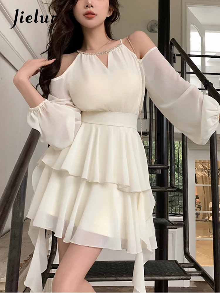 Jielur Summer Elegant Chiffon Mini Dress Women Long Sleeve Even Party Dresses Office Lady Chiffon One Piece Dress Korean Fashion
Jielur Summer Elegant Chiffon Mini Dress Women Long Sleeve Even Party Dresses Office Lady Chiffon One Piece Dress Korean Fashion