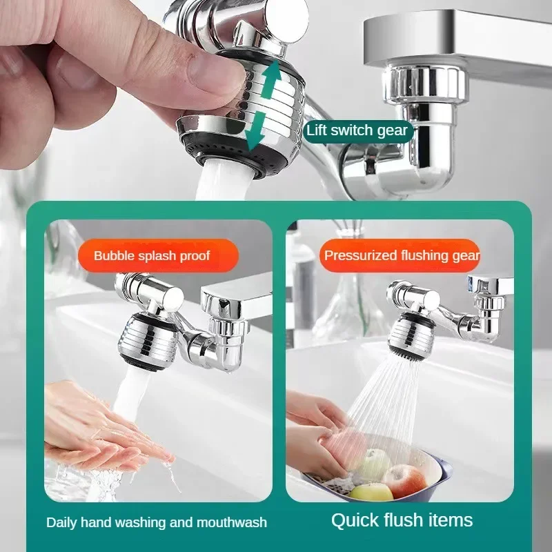 

Rotatable Multifunctional Extension Faucet Aerator 1080 Degree Swivel Robotic Arm Water Filter Sink Water Tap Bubbler Sink Fit