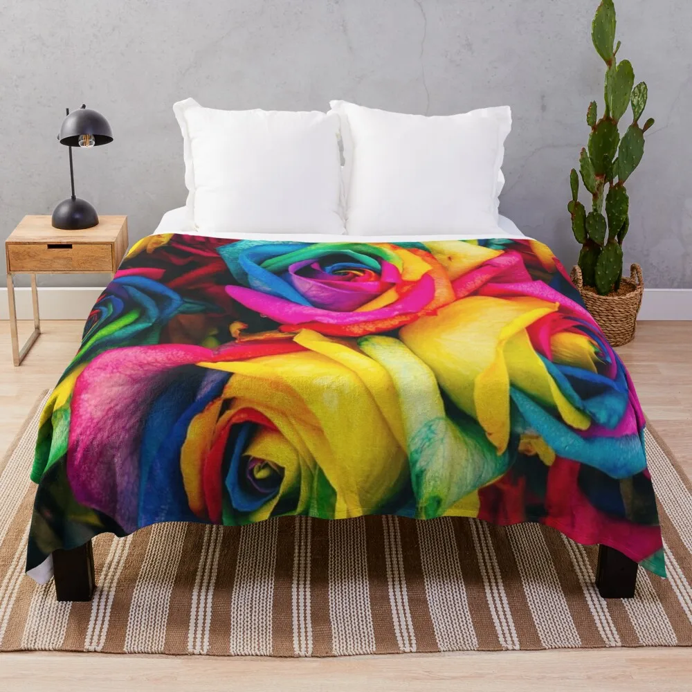 Rainbow Roses Bouquet Throw Blanket for sofa Summer bed plaid Personalized Gift Camping Blankets
Rainbow Roses Bouquet Throw Blanket for sofa Summer bed plaid Personalized Gift Camping Blankets