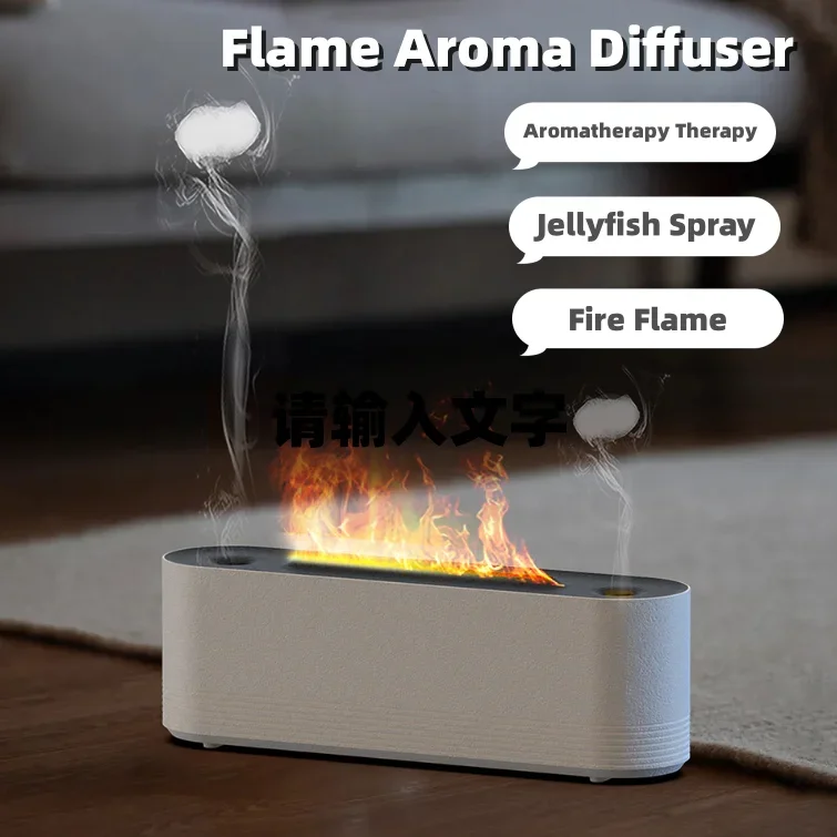 

2023 Flame Air Humidifier Ultrasonic 7 Colors Aroma Diffuser LED Cool Mist Maker Fogger Essential Oil Room Fragrance Office Home