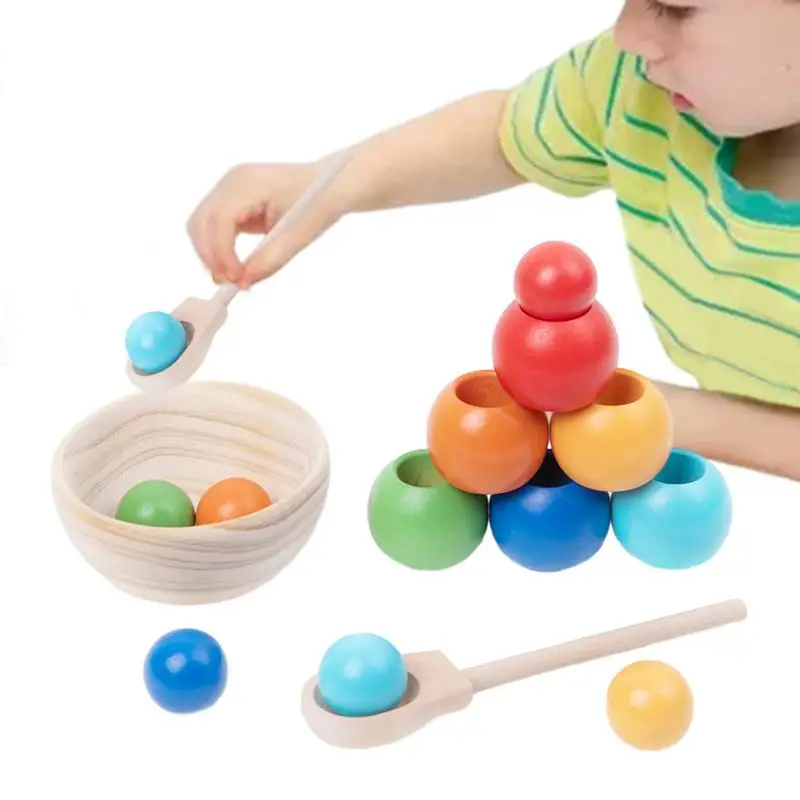 

Монтессори, игрушки для укладки, деревянный подходящий шар, Раннее Обучение Монтессори, когнитивный штабелер, игрушка, подходящая игрушка для детей