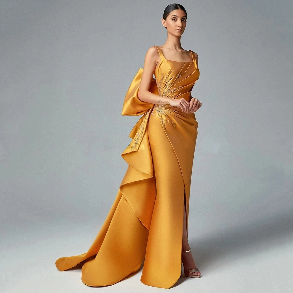 MermaidOrangeSatin Pleated BacklessBig Bow Split Celebrity Luxury Elegant Evening Dress Commercial Party Private Customization
MermaidOrangeSatin Pleated BacklessBig Bow Split Celebrity Luxury Elegant Evening Dress Commercial Party Private Customization