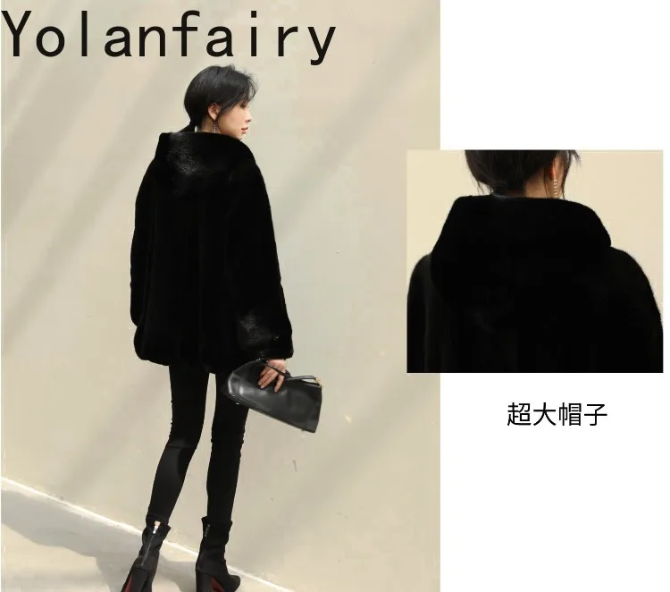 YOLANFAIRY Genuine Whole Mink Fur Jacket for Women Luxury 2025 Winter Natural Fur Coat Hooded Warm Real Black Fur Coats Casaco YOLANFAIRY Genuine Whole Mink Fur Jacket for Women Luxury 2025 Winter Natural Fur Coat Hooded Warm Real Black Fur Coats Casaco
