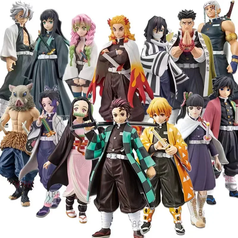 

Anime Demon Slayer Figure Kamado Tanjirou Nezuko Action Figures PVC Model Toys Zenitsu Figurine Inosuke Kimetsu No Yaiba Figura