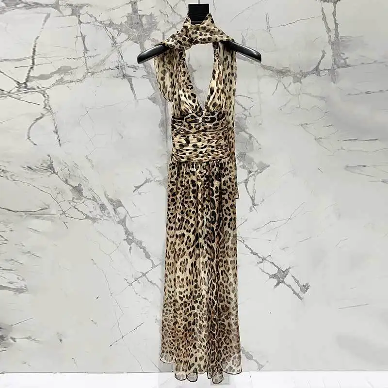 Top Quality Leopard Print Camisole Dress 24 Women's Deep V-neck Waist Up Backless Long Dresses Summer New High End Y2K Vestdios
Top Quality Leopard Print Camisole Dress 24 Women's Deep V-neck Waist Up Backless Long Dresses Summer New High End Y2K Vestdios
