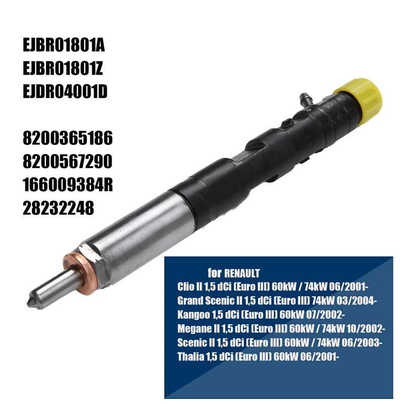 New Diesel Fuel Injector Nozzle EJBR01801A / EJBR01801Z For Renault Clio Kangoo Megane Scenic 1.5 Dci Replace Delphi
New Diesel Fuel Injector Nozzle EJBR01801A / EJBR01801Z For Renault Clio Kangoo Megane Scenic 1.5 Dci Replace Delphi