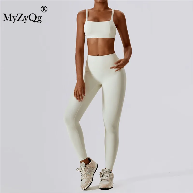 

MyZyQg Women Yoga Two-piece Set Tight Beauty Back Quick Dry Running Underwear Fitness Gym Pilate Vest Pant Suit Sportswear