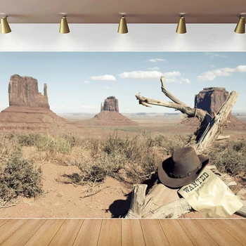 르네스 사막 카우보이 사진 배경, 카우보이 모자, 죽은 나무 보상, 서양 구세계 서양식 풍경 배경 포스터