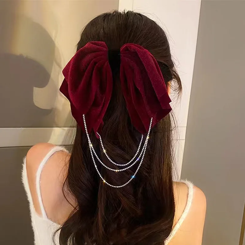 Elegant Velvet Bow Hair Clip Women Wine Red Large Bow Knot Spring Clip Hairpins Ponytail Barrettes Hair Ornament Accessories
Elegant Velvet Bow Hair Clip Women Wine Red Large Bow Knot Spring Clip Hairpins Ponytail Barrettes Hair Ornament Accessories