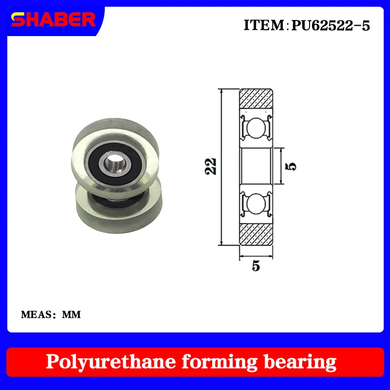 【SHABER】Factory supply glue coated bearing pulley guide wheel PU62522-5 polyurethane formed bearing
【SHABER】Factory supply glue coated bearing pulley guide wheel PU62522-5 polyurethane formed bearing