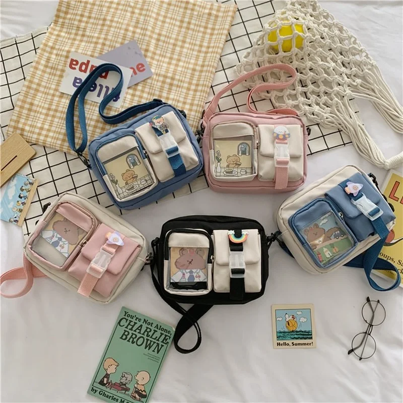 Japanse Style Kawaii Bag Girls Student Small Nylon Bag Mutipockets Transparent Crossbody Bags Women New Shoulder Bag Bolsa Mujer
Japanse Style Kawaii Bag Girls Student Small Nylon Bag Mutipockets Transparent Crossbody Bags Women New Shoulder Bag Bolsa Mujer