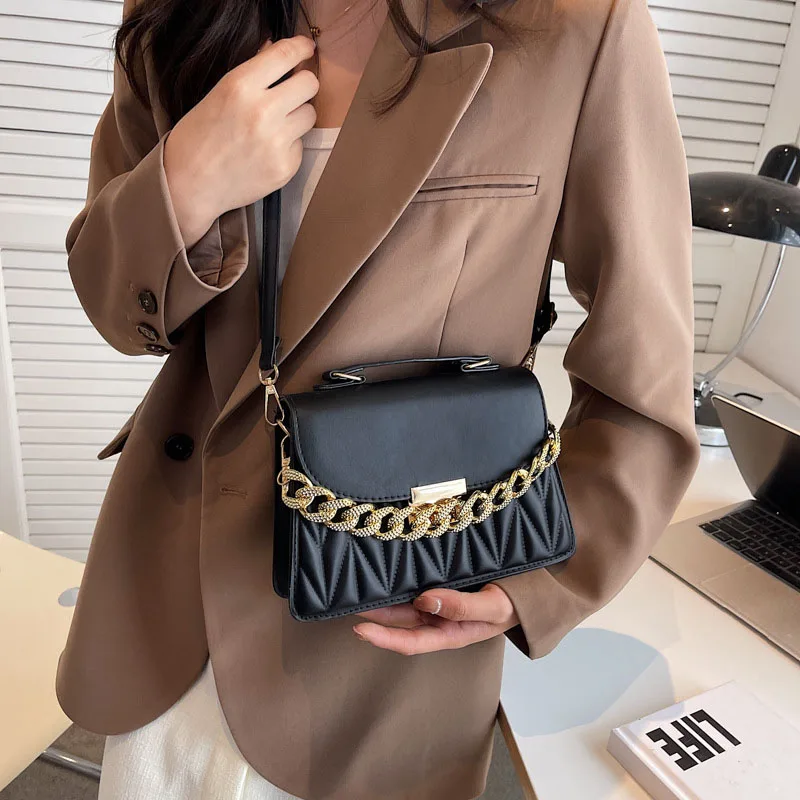

Artificial Leather Retro Small Mini Lady Luxury Designer Chain Crossbody Bags Handbags Letter Shoulder Shopper Flap Purse