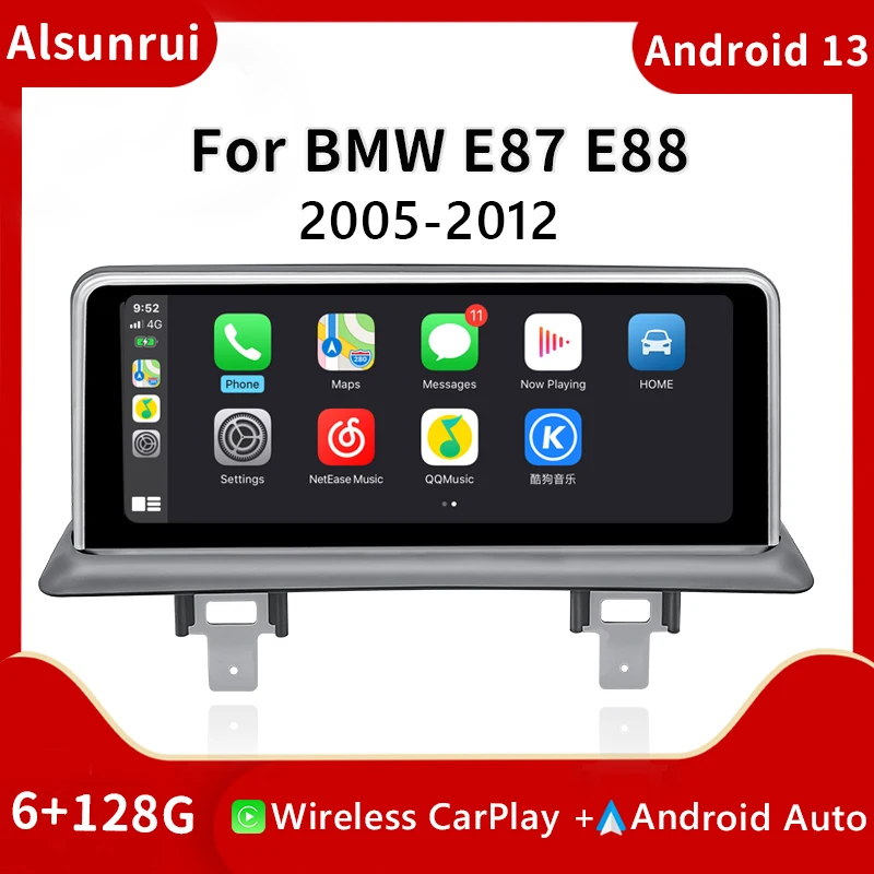 

Carplay Android 12 Car Multimedia For BMW 1 Series 120i E81 E82 E87 E88 CCC CIC Radio Screen Head unit Stereo Navi Audio