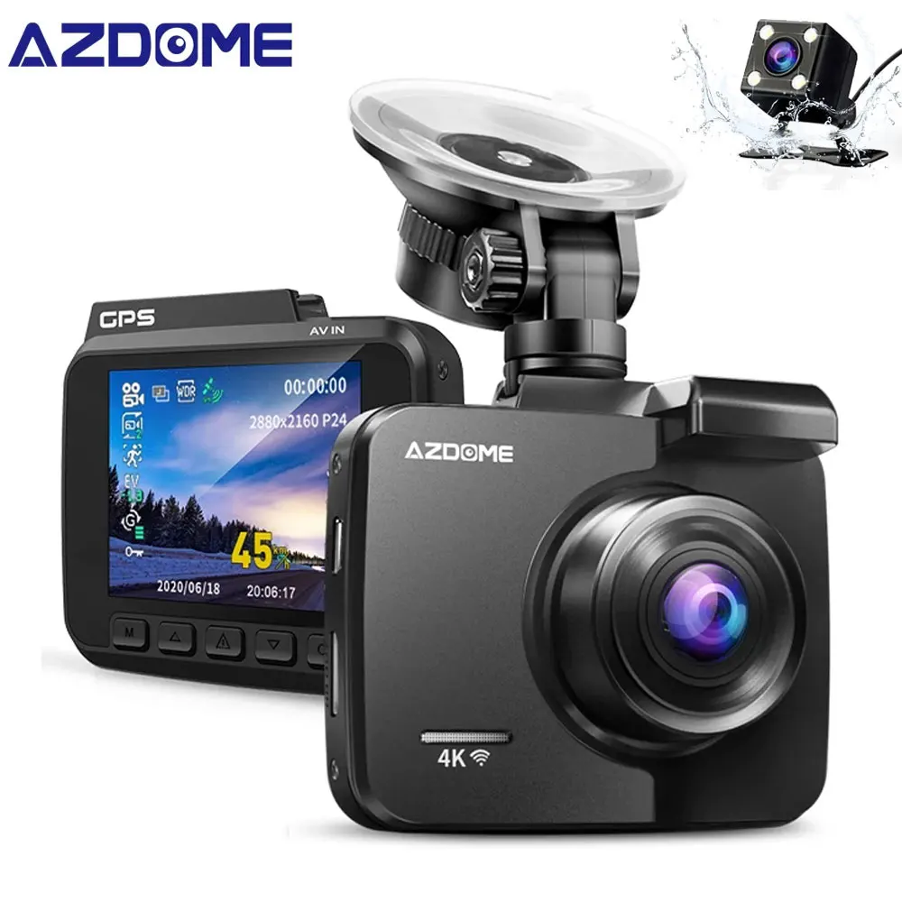 

AZDOME Dash Cam 2160P Dual Lens 4K UHD Recording Car Camera DVR Night Vision WDR Built-In GPS Wi-Fi G-Sensor Motion Detection