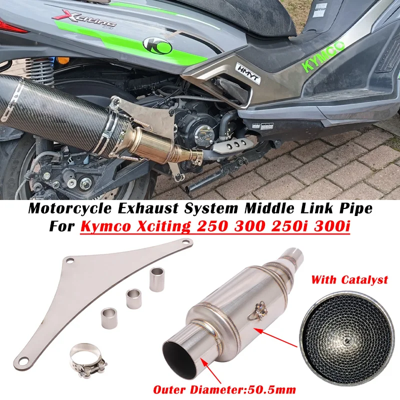 Slip On For Kymco Xciting 250 300 250i 300i Motorcycle Exhaust System Escape Modified Muffler Middle Link Pipe With Catalyst
Slip On For Kymco Xciting 250 300 250i 300i Motorcycle Exhaust System Escape Modified Muffler Middle Link Pipe With Catalyst
