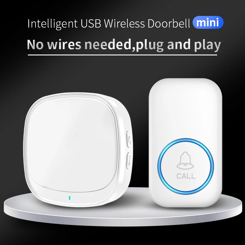 CACAZI USB Battery Powered Mini Wireless Door Bell Waterproof Intelligent Portable Home 150M Range Outdoor Doorbell Cell Chime
CACAZI USB Battery Powered Mini Wireless Door Bell Waterproof Intelligent Portable Home 150M Range Outdoor Doorbell Cell Chime