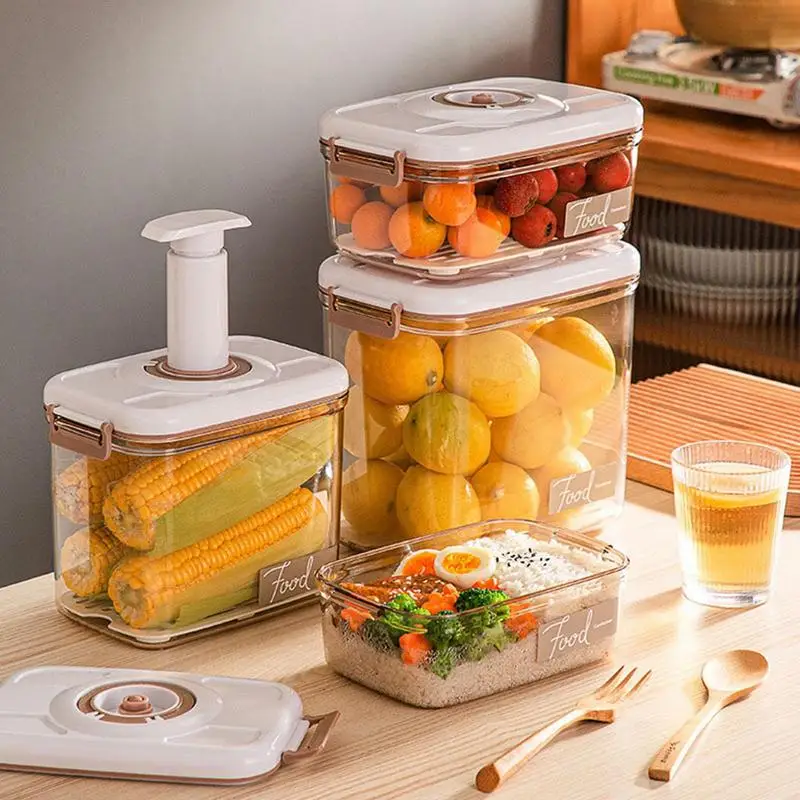 Vacuum Food Storage Container Transparent Fridge Organizer With Drain Net Large Capacity Food Dispenser For Kitchen Storage Box
Vacuum Food Storage Container Transparent Fridge Organizer With Drain Net Large Capacity Food Dispenser For Kitchen Storage Box