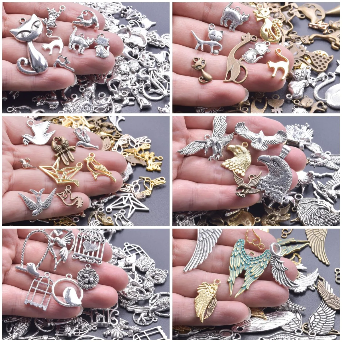 10pcs Cute Cat Bird Eagle Charms Birdcage Wing Silver Color Alloy Pendants Fit Necklace Bracelet For Jewelry Making Supplies
10pcs Cute Cat Bird Eagle Charms Birdcage Wing Silver Color Alloy Pendants Fit Necklace Bracelet For Jewelry Making Supplies