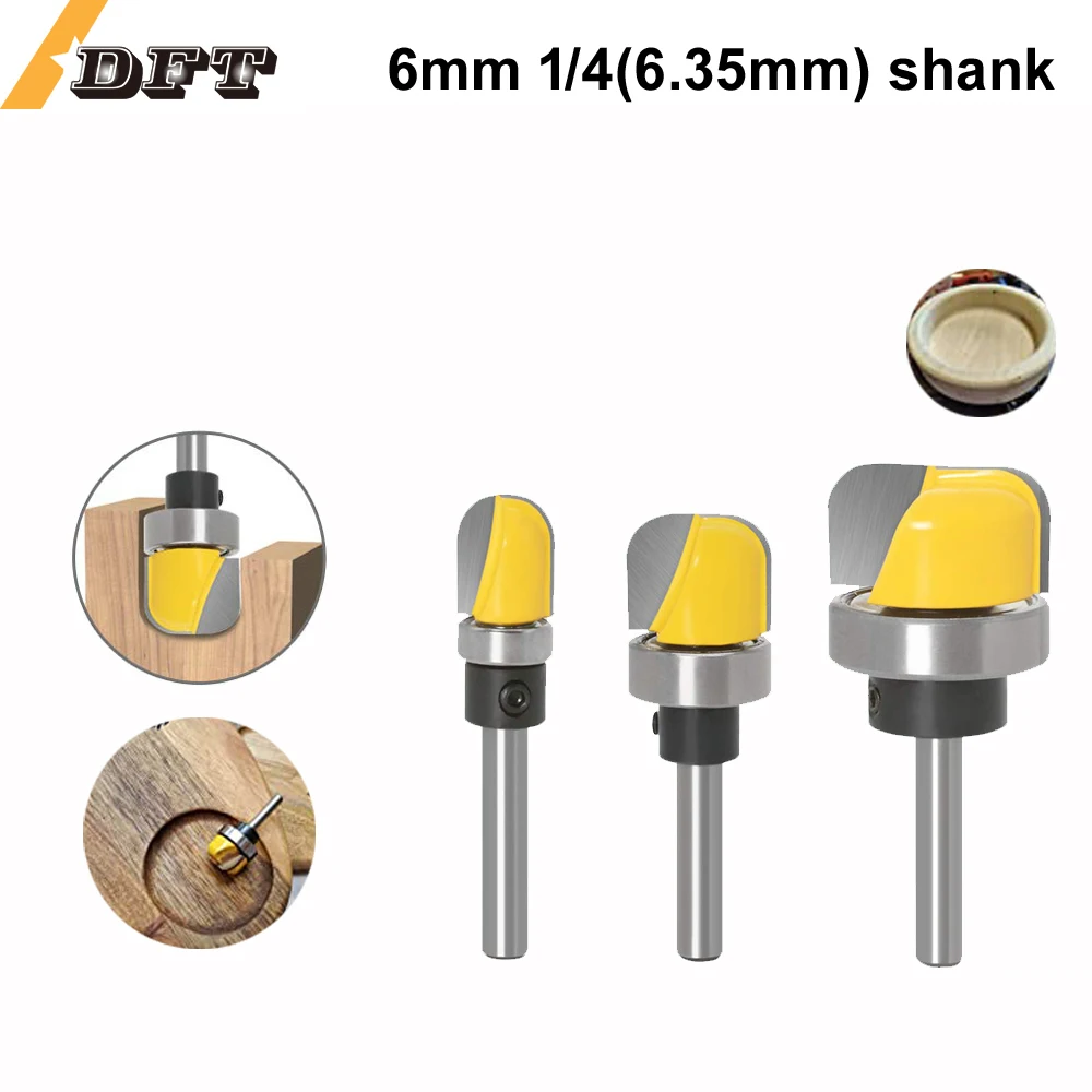 Bowl and Tray Template Router Bit with Bearing, 6mm 1/4 Inch Shank Dish Carving Bit, Woodworking Milling Cutter Tool 1/4" Shank
Bowl and Tray Template Router Bit with Bearing, 6mm 1/4 Inch Shank Dish Carving Bit, Woodworking Milling Cutter Tool 1/4" Shank