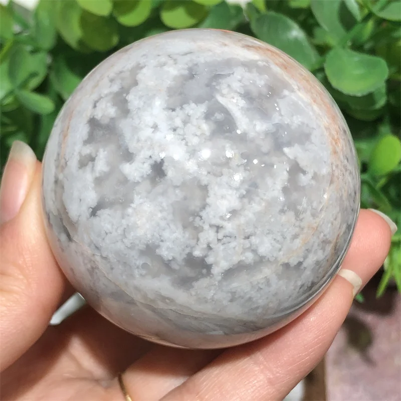 

Natural Flower Agate Crystal Ball, Polished Sphere, Reiki Healing, Room Decor, Souvenirs Stone Craft, 5.6cm