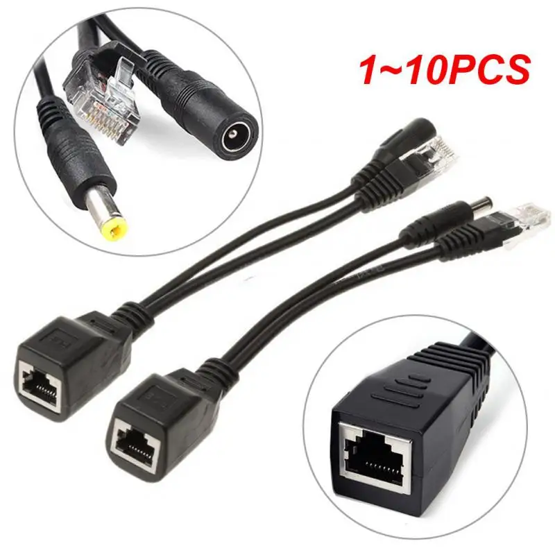 

1~10PCS Cable Passive Power Over Ethernet Adapter Cable POE Splitter RJ45 Injector Power Supply Module 12-48v For IP Camea