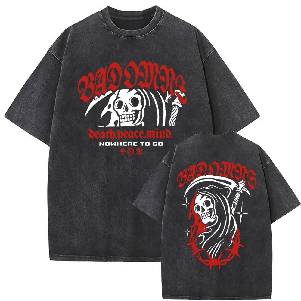 Skeleton Vintage Washed Old T-shirts America Rock Band Bad Omens Death Peace Mind Nowheae To Go Print Tshirt Men Oversized Tees
Skeleton Vintage Washed Old T-shirts America Rock Band Bad Omens Death Peace Mind Nowheae To Go Print Tshirt Men Oversized Tees