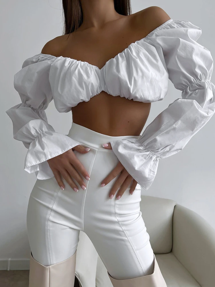 Women Sexy Exposed Navel Short Tops Sexy Wrap Bra Lantern Long Sleeve Retro Square Neck Solid Color Elegant New Fashion T-Shirts
Women Sexy Exposed Navel Short Tops Sexy Wrap Bra Lantern Long Sleeve Retro Square Neck Solid Color Elegant New Fashion T-Shirts