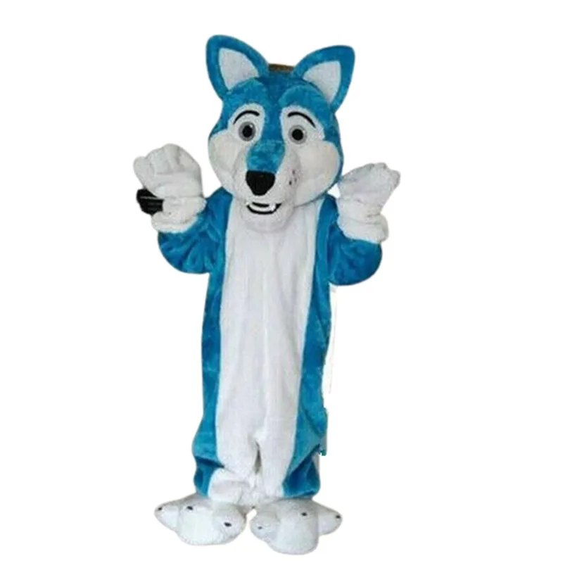 

Cute Blue Dog Mascot Costume Furry Husky Cosplay Suit Suitable for Halloween Party Game Dressing Set