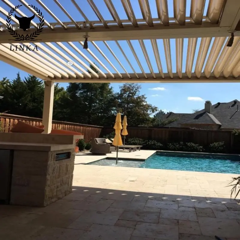 Open Roof and Glossy Pergola Bioclimatic Good Quality Remote Controlled Electric Roller Shutter Gazebo
Open Roof and Glossy Pergola Bioclimatic Good Quality Remote Controlled Electric Roller Shutter Gazebo