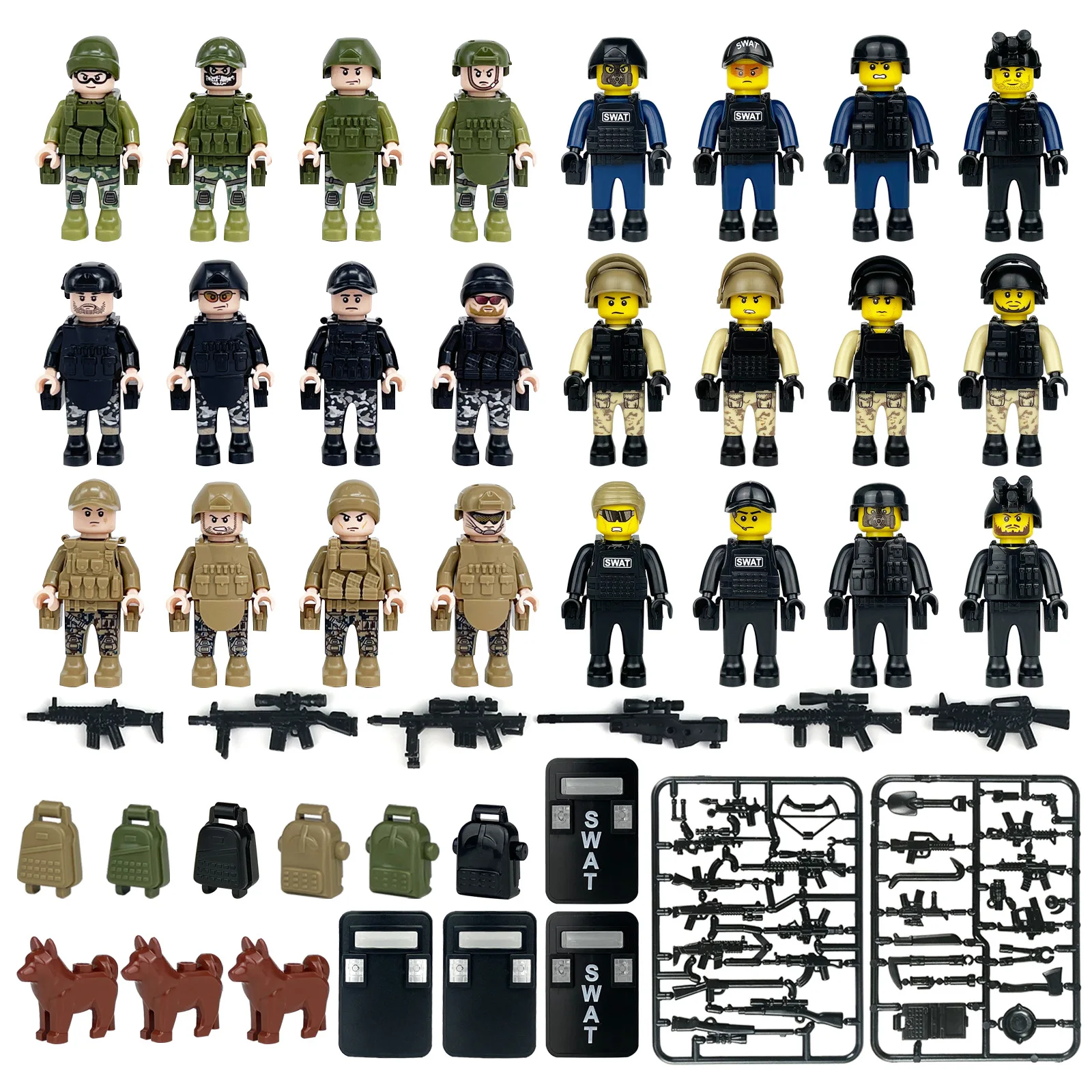 

Военные фигурки MOC, сборные строительные блоки, полицейское оружие специального назначения, игрушечные аксессуары «сделай сам», развивающие модели, кирпичи