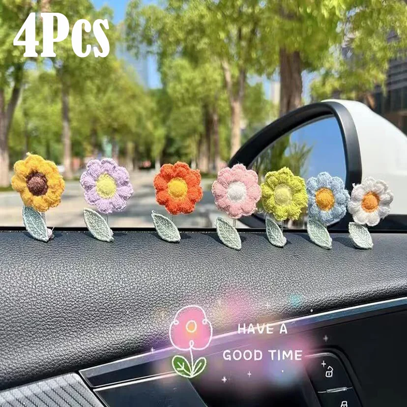 

Car Cute Fresh Shaking Flower Pendant Auto Dashboard Center Console Swing Flower Pendant Interior Styling Decoration Accessories