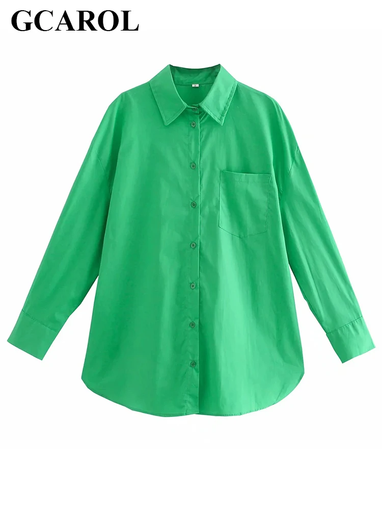 GCAROL Women Candy Bright Color Oversize Shirt Drop Shoulder Single Pocket Solid Loose Long Top Streetwear Unisex Blouse
GCAROL Women Candy Bright Color Oversize Shirt Drop Shoulder Single Pocket Solid Loose Long Top Streetwear Unisex Blouse