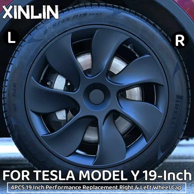 

4PCS 19Inch Hub Cap Wheel Hubcap Performance Replacement Right & Left Hubcap Full Rim Cover Accessories for Tesla Model Y 2023